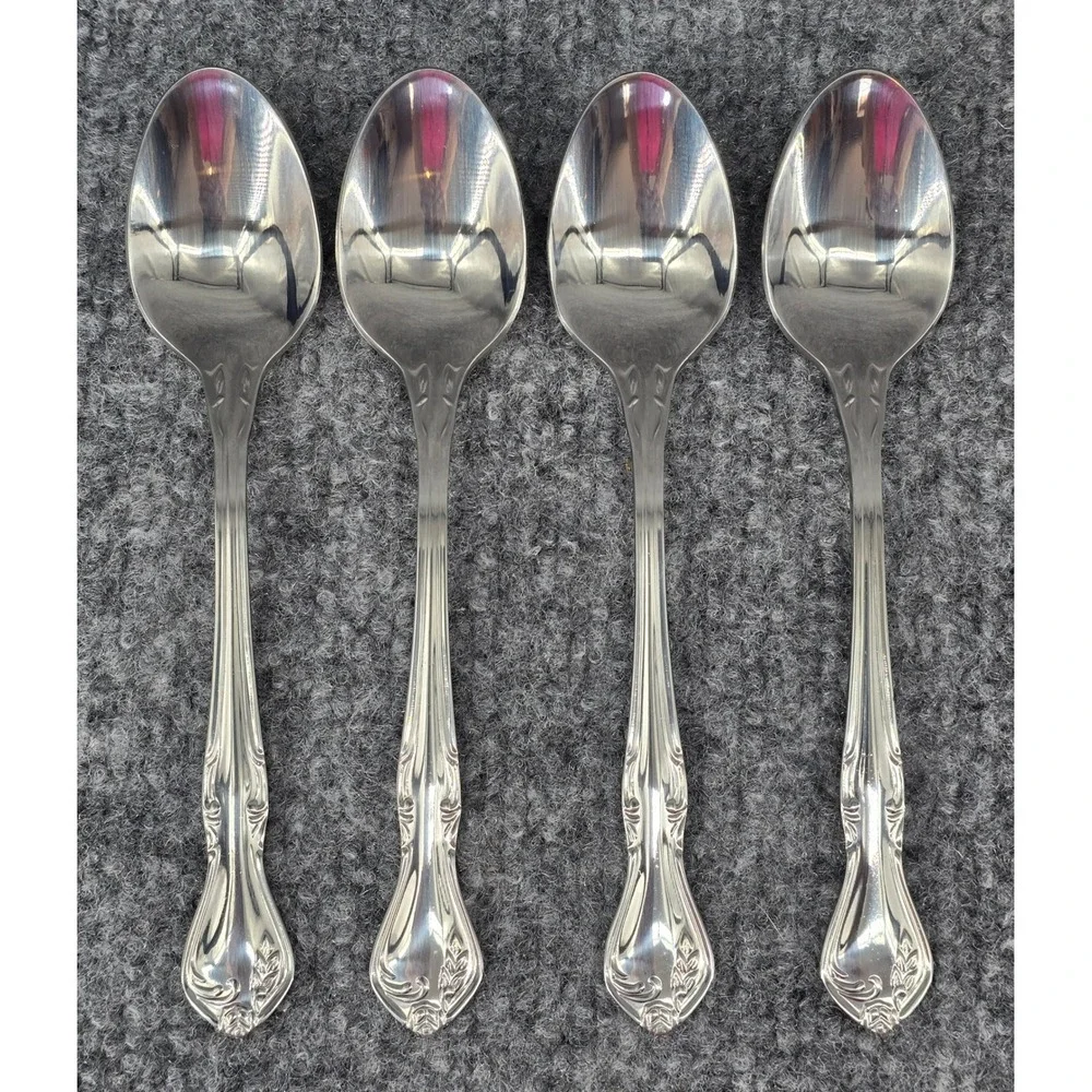 4 Reed and Barton ROSE QUEEN Teaspoons 6.25